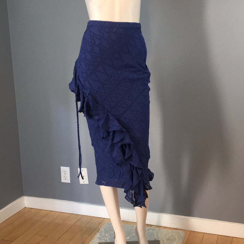 NWT Saloni Ruffled Midi Skirt Sz 6/US 2